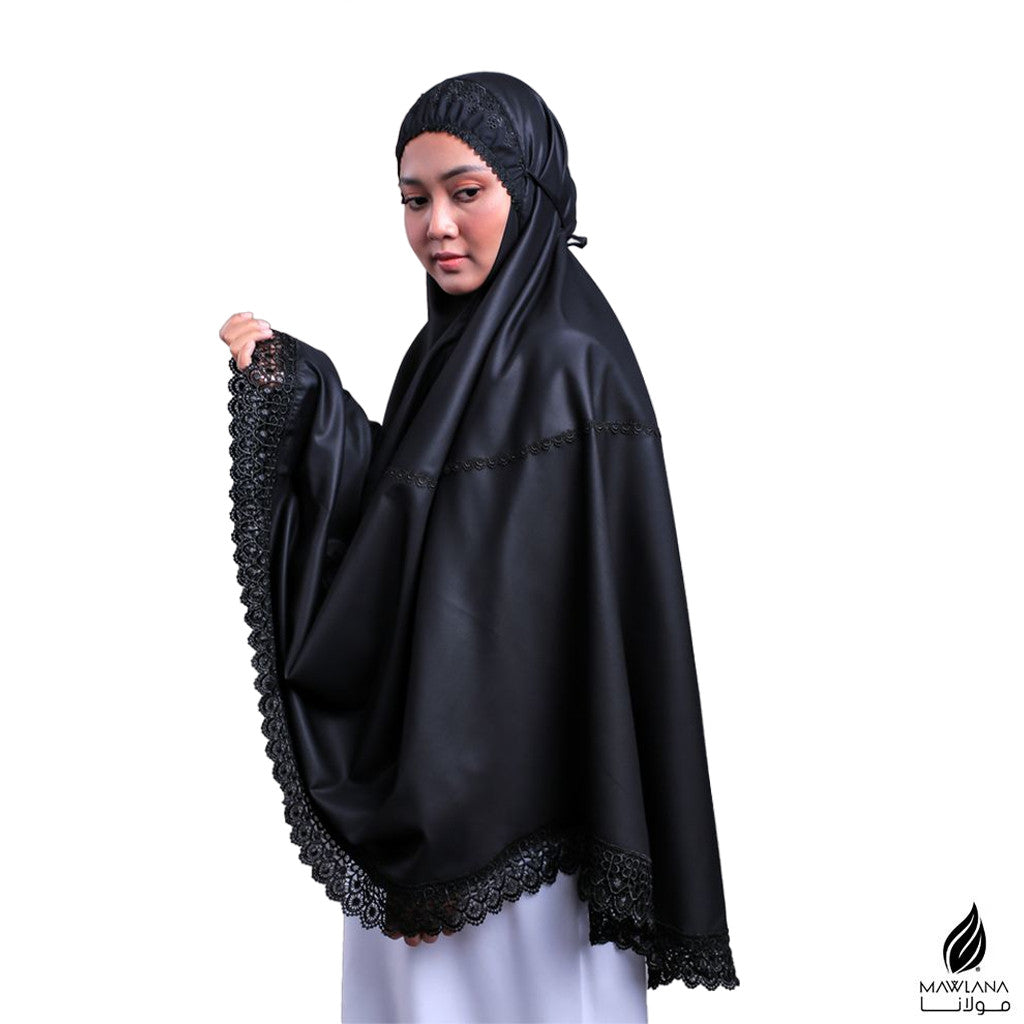 Telekung Mini Mawlana Satin Lace No Skirt Travel Haji Umrah