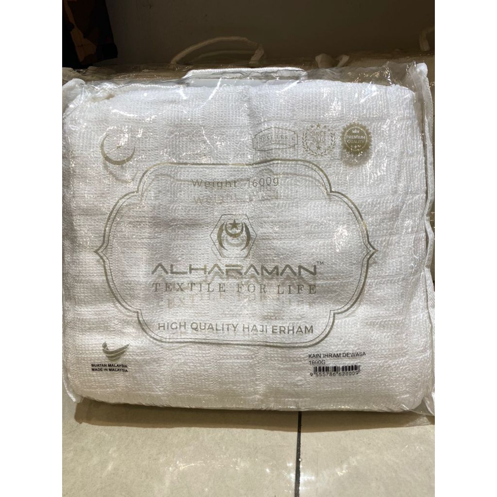 Kain Ihram Dewasa 100 % Cotton Umrah Haji 1200-1600 gram