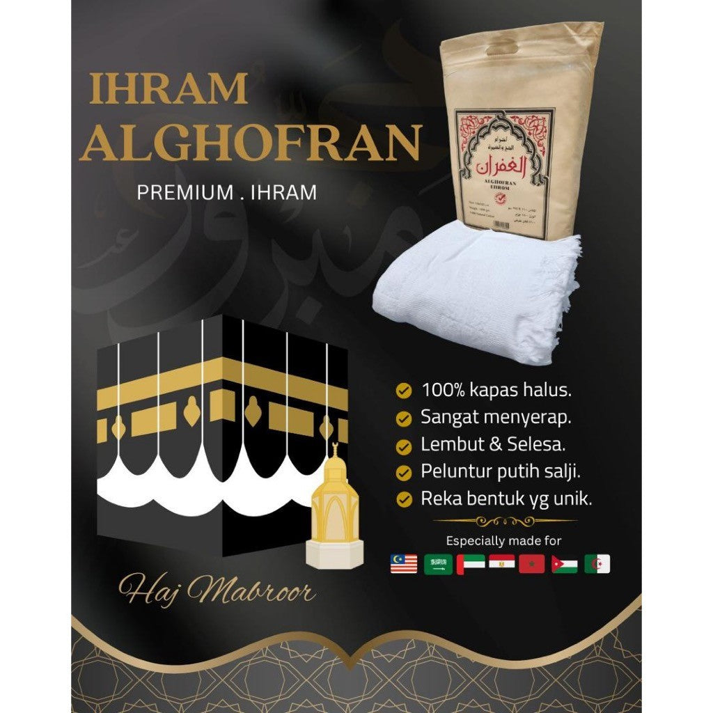 Kain Ihram Premium Egypt Umrah Haji Cotton Comfortable