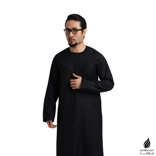 JUBAH RUBI EMIRATES IN BLACK