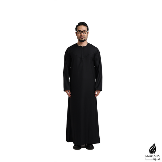JUBAH RUBI EMIRATES IN BLACK