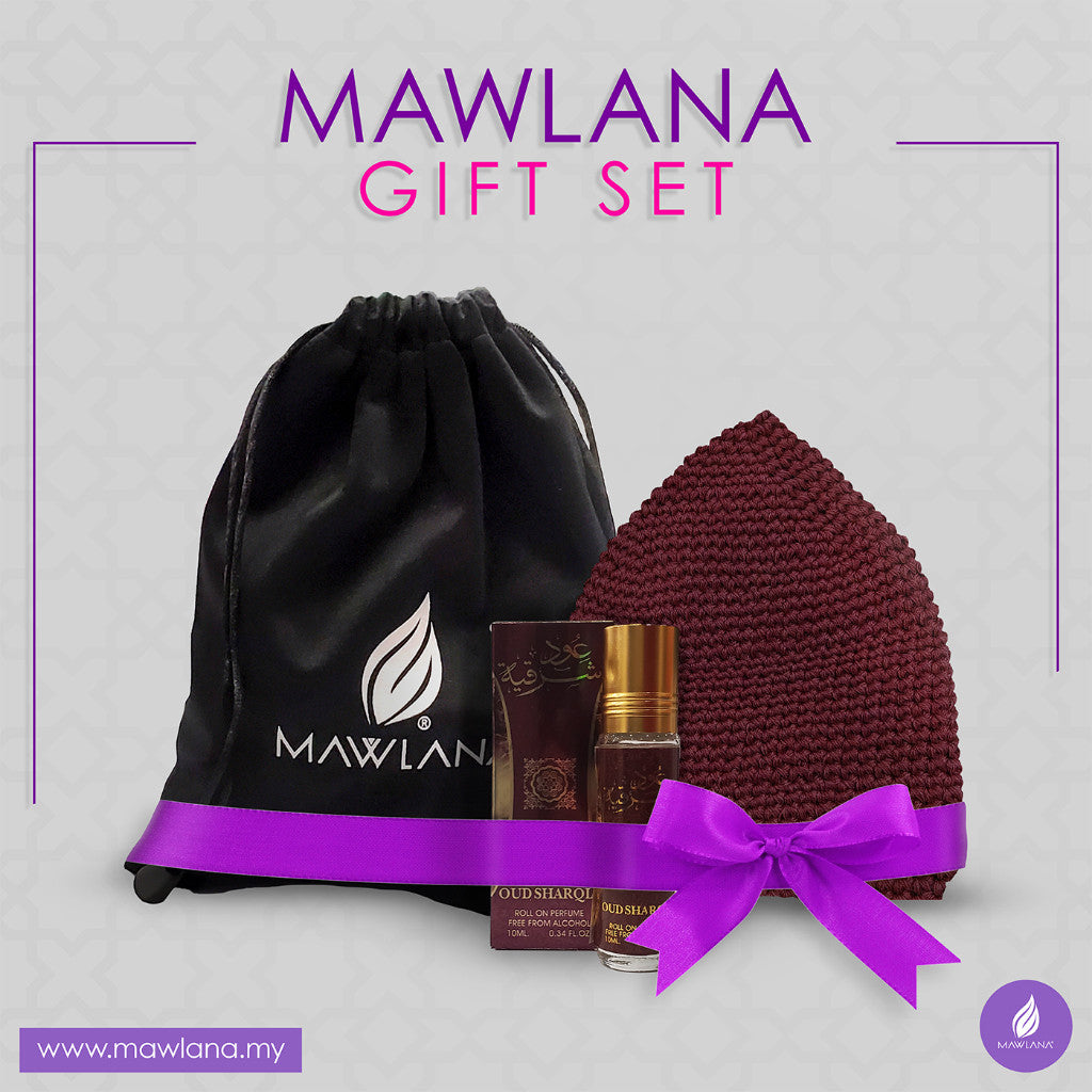 Kopiah kait tebal dengan Perfume Roll On UAE 10ml Gift Set Door Gift