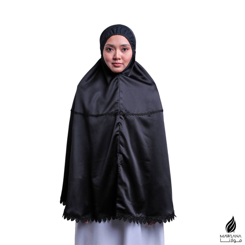Telekung Mini Mawlana Satin Lace No Skirt Travel Haji Umrah