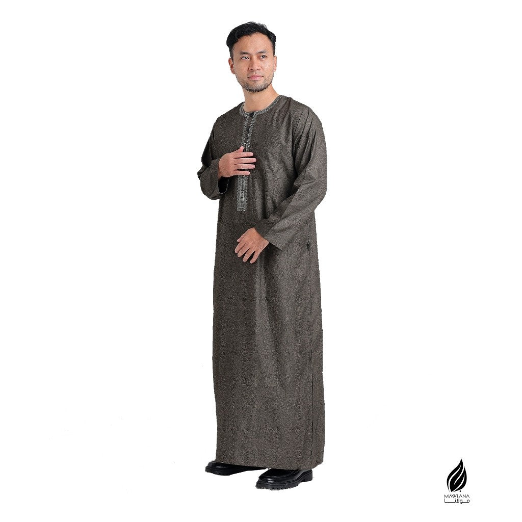 Jubah Lelaki Dewasa Morocco Lengan Panjang U-neck