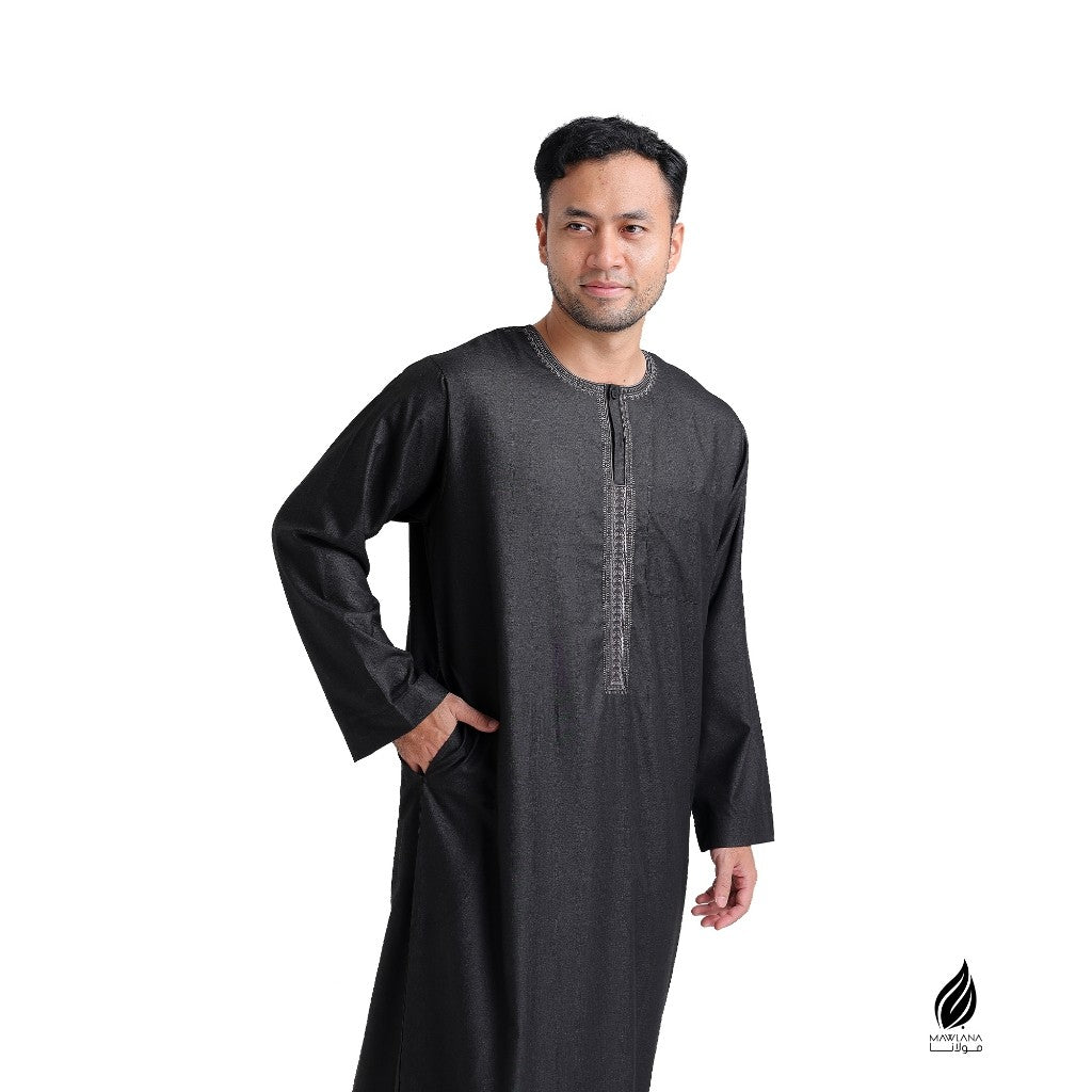 Jubah Lelaki Dewasa Morocco Lengan Panjang U-neck