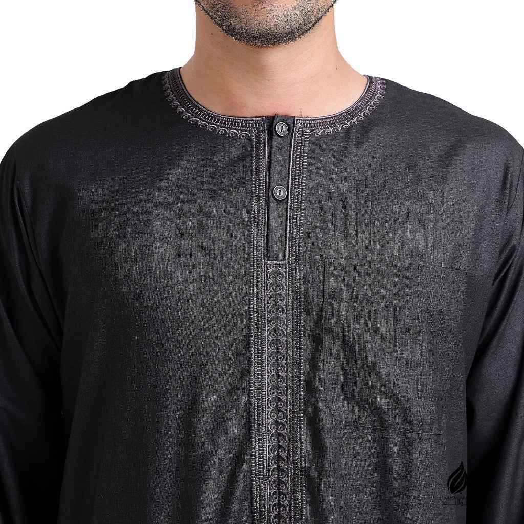 Jubah Lelaki Dewasa Morocco Lengan Panjang U-neck