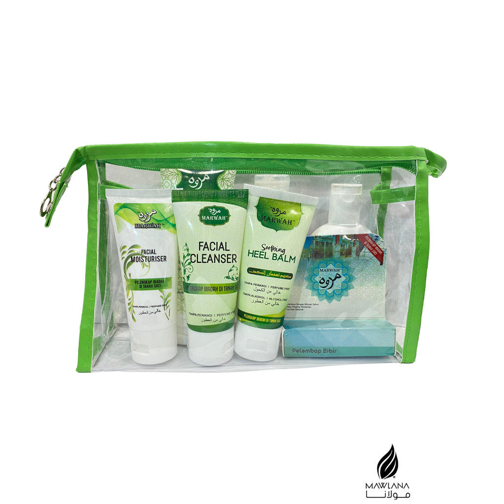 Set Skincare Marwah Kelengkapan Mandi Lelaki Perempuan Umrah Haji Tanpa Alkohol dan Tanpa Bahan Kimia