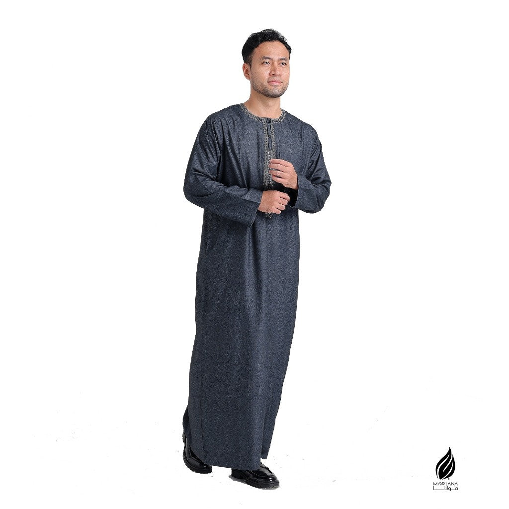 Jubah Lelaki Dewasa Morocco Lengan Panjang U-neck