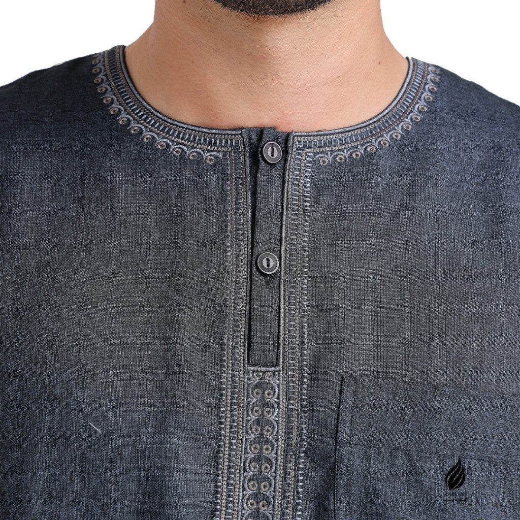 Jubah Lelaki Dewasa Morocco Lengan Panjang U-neck