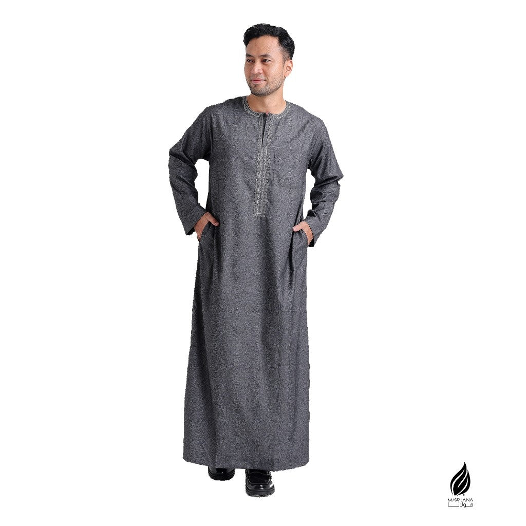 Jubah Lelaki Dewasa Morocco Lengan Panjang U-neck