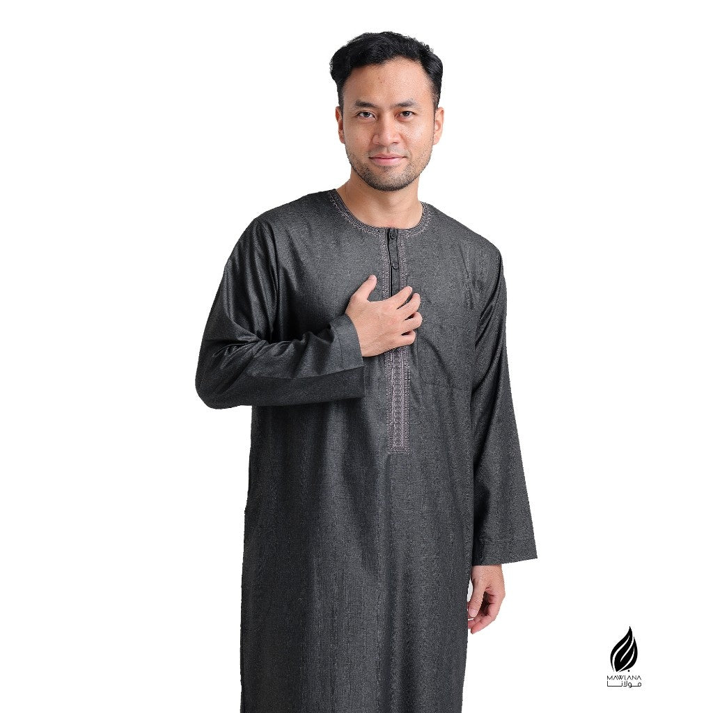 Jubah Lelaki Dewasa Morocco Lengan Panjang U-neck