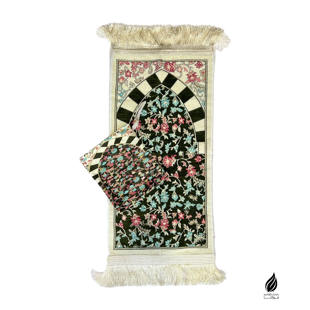 Sejadah Mini Mehrab Rawdah dengan Pouch Eksklusif Doorgift Sejadah Buatan Mesir
