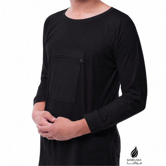 T-Shirt Haji & Umrah Black Lengan Panjang