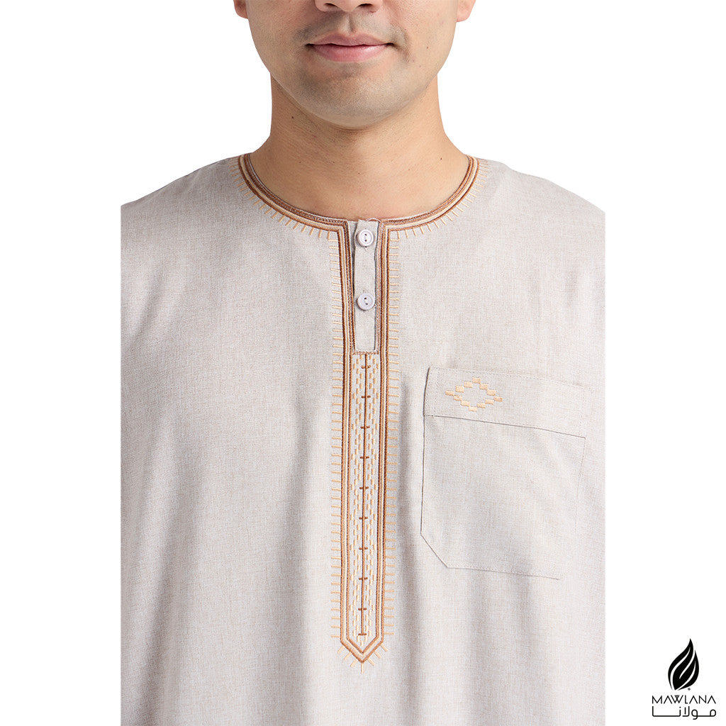 Jubah Morocco Dewasa Lelaki Short Sleeves | Mawlana Wear