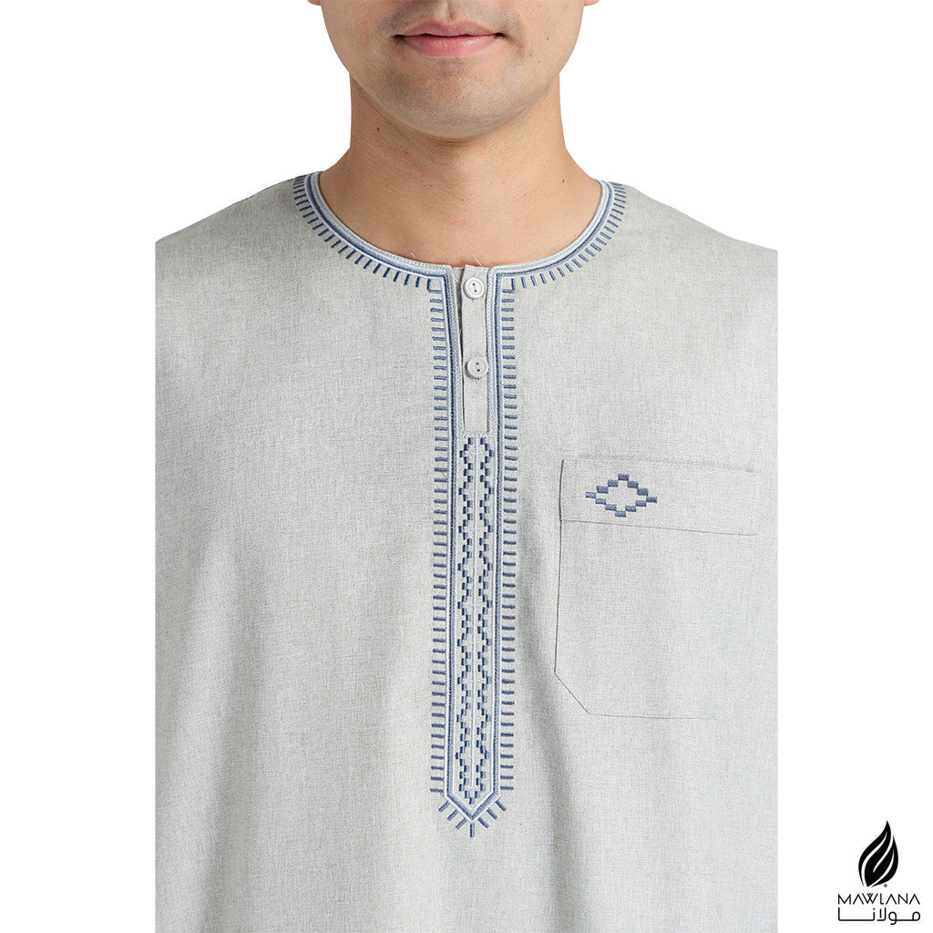 Jubah Morocco Dewasa Lelaki Short Sleeves | Mawlana Wear