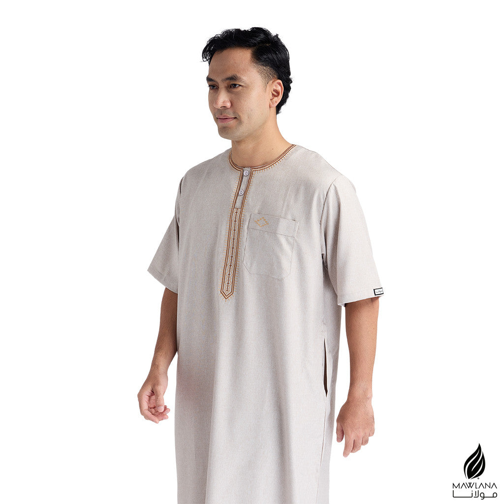 Jubah Morocco Dewasa Lelaki Short Sleeves | Mawlana Wear